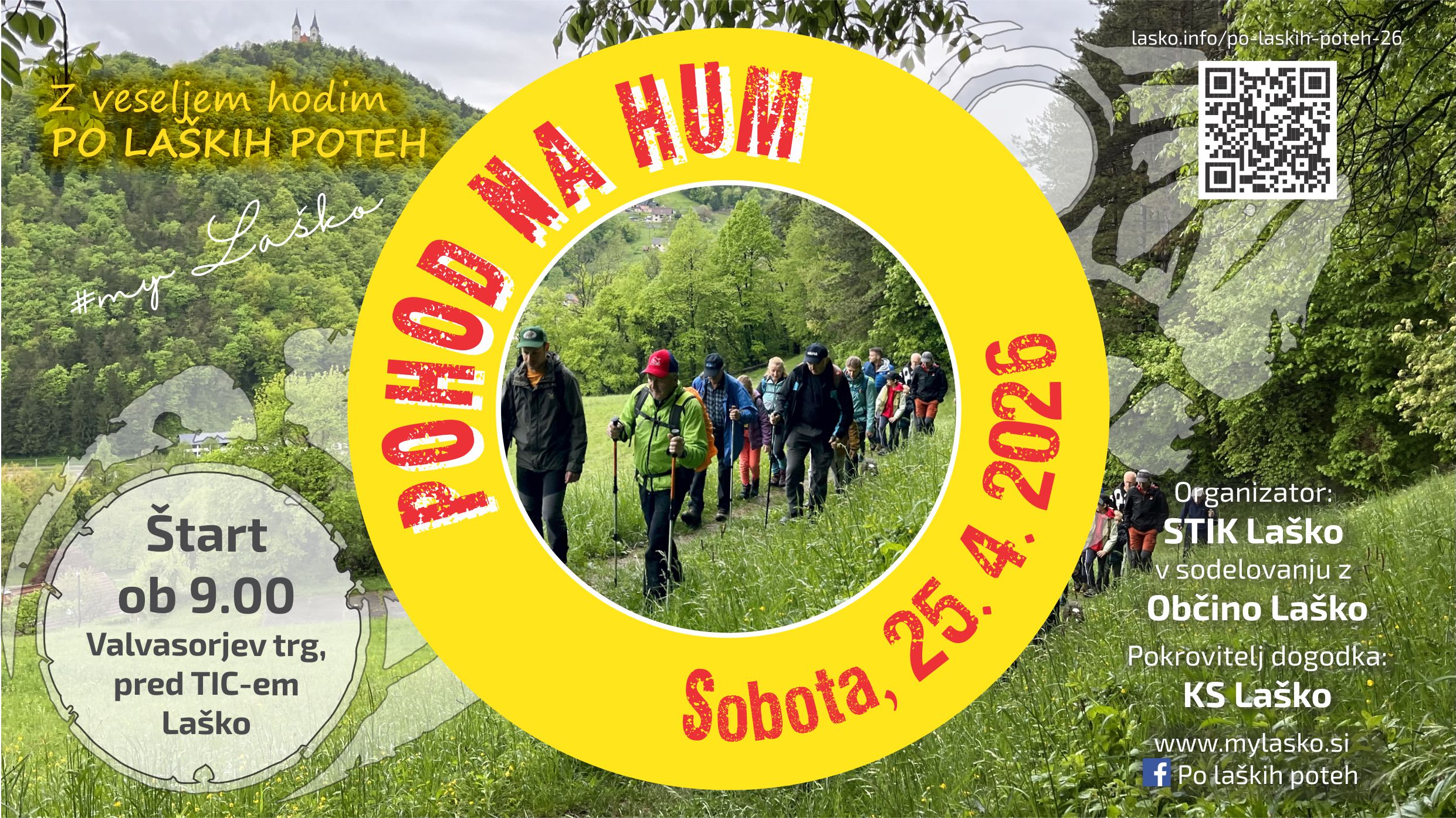 Vabilo na Pohod na Hum 25. 4. 2026 Oda prijateljstvu, filmski portret Toneta Turnška